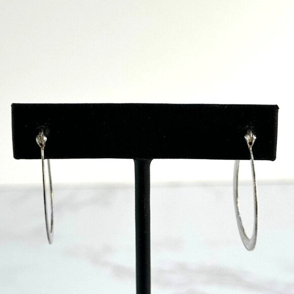 Sterling Silver Oval Hoop Earrings, Lightweight 925 Silver Earrings, Minimalist - Picture 7 of 8